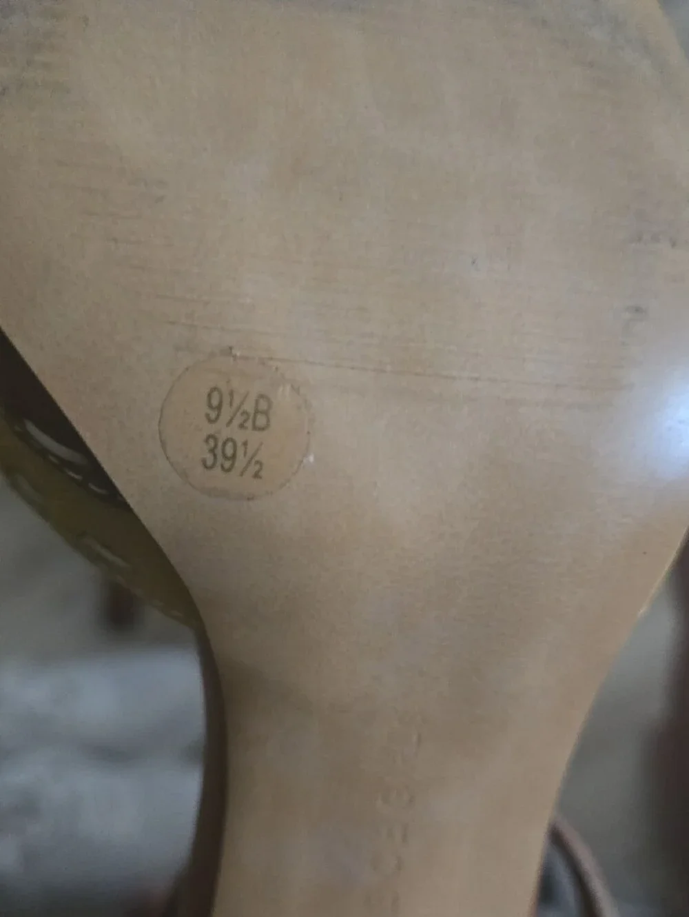 BCBGirls Unique Leather Yellow and Brown Pointed Ankle-Strap Heels